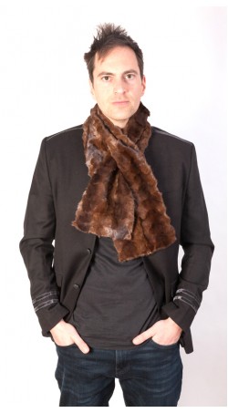 Brown mink fur scarf - Created with brown mink fur remnants